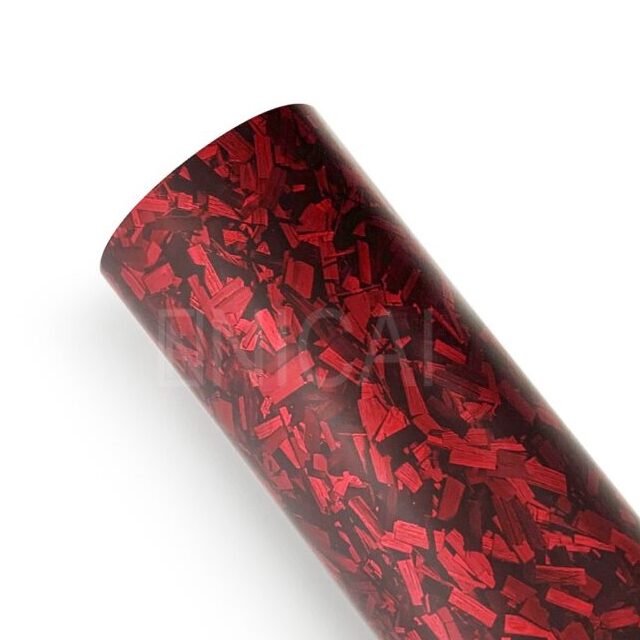 High Gloss Red Forged Carbon Fiber Vinyl Wrapping Film